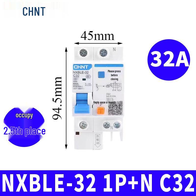 Chint Leakage Protector Circuit Breaker: 2P, 1P3P+N, 4P with Leakage Protection (32A, 20A, 40A, 63A) Air Switch
