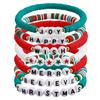 Y2K Polymer Clay Stackable Bracelet Set For Women Santa Claus Tree Elk Deer Snowflake Charm Beaded Bangle Christmas Jewelry