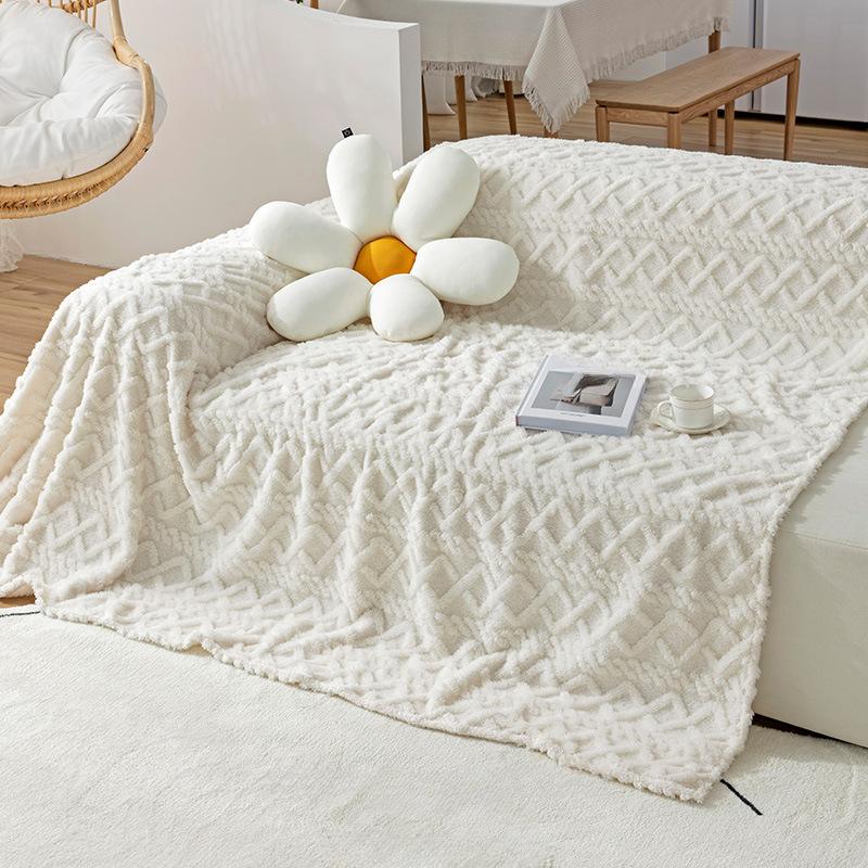 Sofa Cover Cloth Plush Autumn and Winter New Milky White Sofa Cover Slipcover Four Seasons Universal Seat Cushions Full Cover Cloth