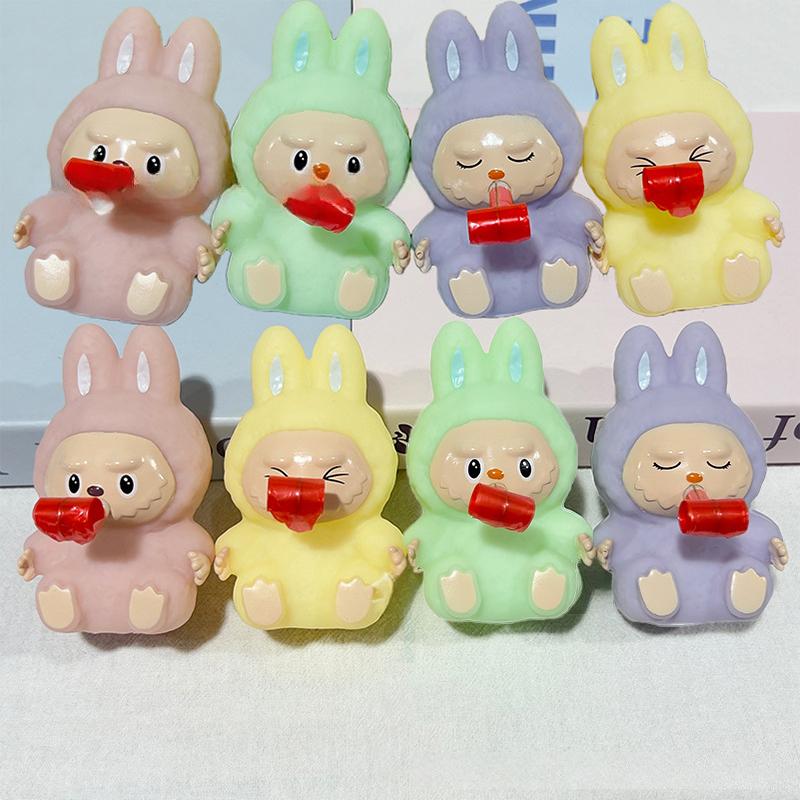 

1 шт. Мультяшний м який мочі реквізит Каваї Лабубу Іграшка для стискання Стрес Повільне відновлення Зняття іграшки Для дорослих Дитячі подарунки рожевий