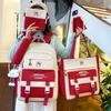 5-Piece Backpack Set Color Block Large Capacity School Bag Korean Style for High School College Students Travel