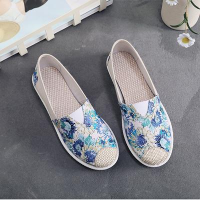 Frühling und Herbst neue Damenschuhe Stoffschuhe Einzelne Schuhe Lässige Canvas-Schuhe Atmungsaktiv Rutschfest Weiche Sohle
