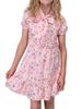 Girls Dress Short Sleeves Voant High Neck