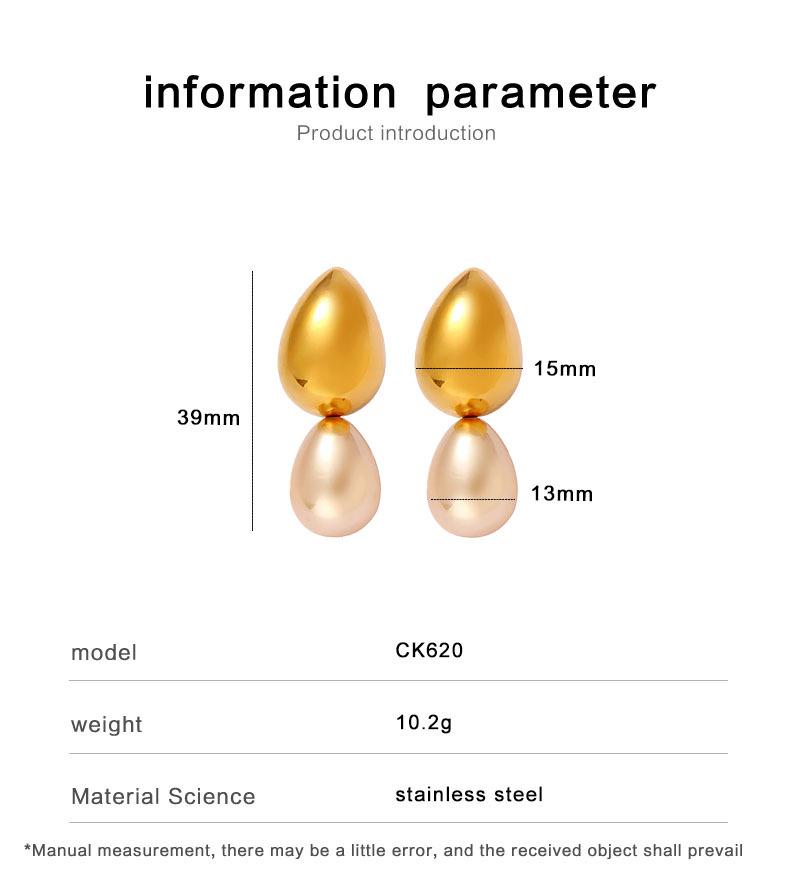 High-End Retro Pearl Drop Earrings - Stainless Steel, French Design, Versatile Women's Accessory
