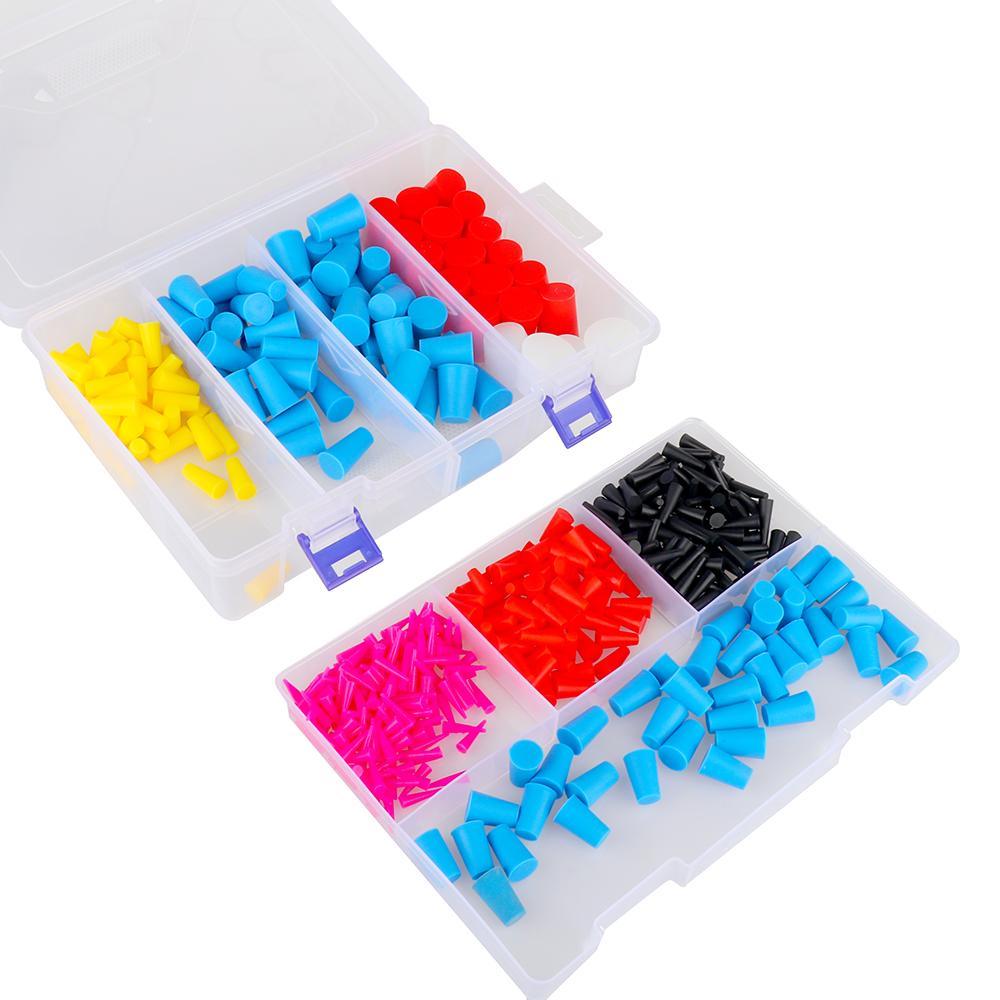 450 PCS High Temp Silicone Rubber Tapered Plug Stoppers Masking Holes for Powder Coating