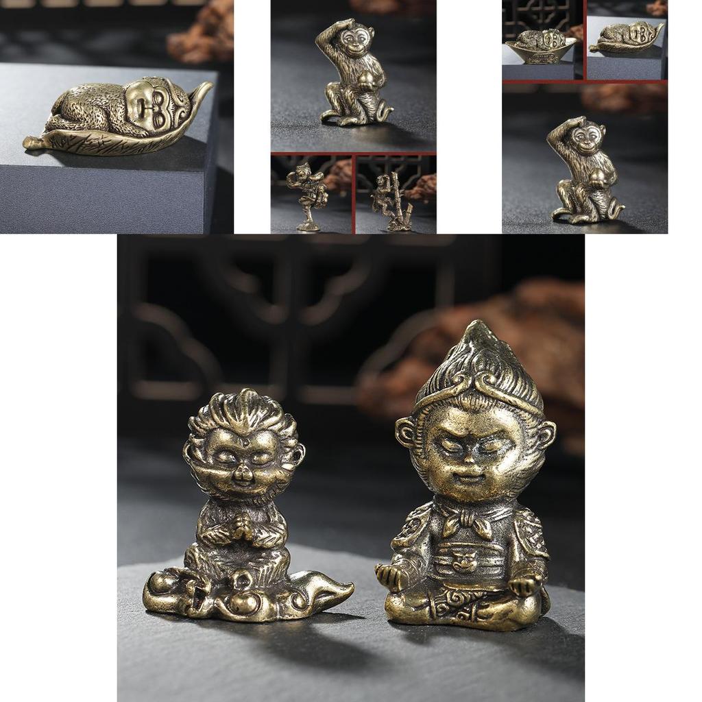 Kreativ Retro Solid Brons Apgdekoration Perfekt För Festivaler Och Gåvor