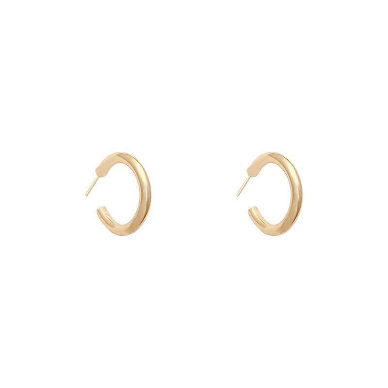 925 Silver Needle Korean Minimalist Circle Earrings for Women - Trendy, Simple, and Stylish