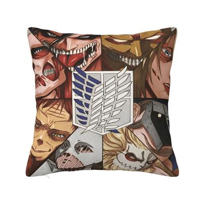 Anime Attack on Titan Kissenbezug Post-Apokalyptische Kissenbezüge Mode Dekoration Überwurf-Kissenbezug für Zuhause 45*45cm