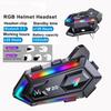 Y20 Motorcycle Helmet Bluetooth Headset with RGB Light Handsfree Call Noize Reduction Waterproof Wireless Motobike Headphone 1000Mah