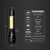 Rechargeable High-Power Outdoor LED Flashlight - Super Bright, Long-Range, Lightweight, Portable, with Zoom and Dimming Features.