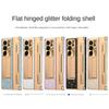 Shiny Rhinestone Bling Plated Bezel Hinged Glass Protective Film Case For Samsung Z Fold 7 Fold7 Galaxy Z Fold 6 5 4 Slim Cover