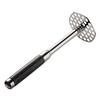 Stainless Steel Potato Masher with Wooden Long Handle Manual Potato Press for Mashing Avocados Fruits and Vegetables
