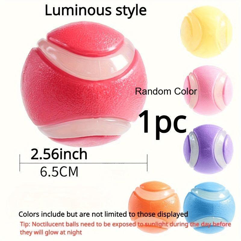 

1 шт. Мяч-игрушка для собаки 6,5 см для прорезывания зубов и устойчивый к укусам, звуковой, светящийся, интерактивный тренировочный мяч, светящийся в темноте мяч для собаки Random Color