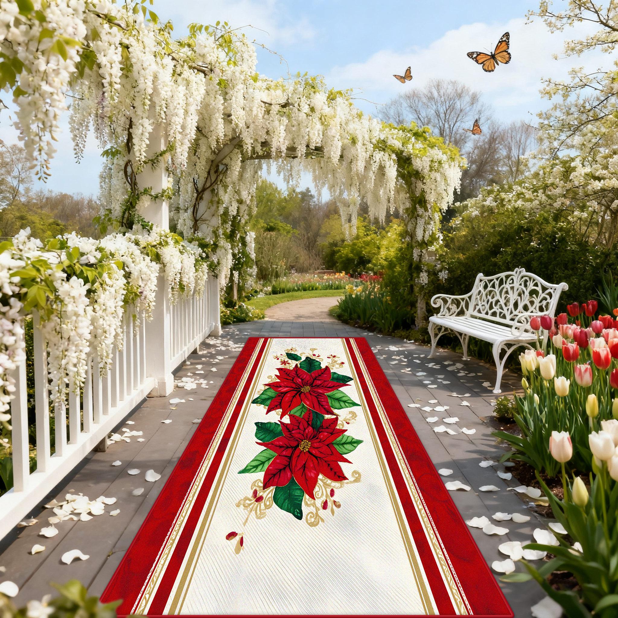 

Luxurious Floral Pattern Outdoors Long Carpet Living Room Decoration Hallway Runner Rugs Hotel Aisle Non-slip Floor Mat Washable 60x200cm