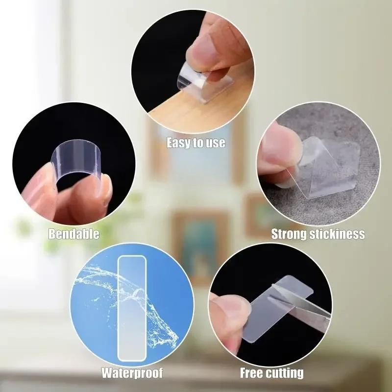 Double Sided Adhesive Tape Nano Reusable Super Strong Transparent Wall Stickers WaterProof Widely Used Wall Mount Sticker