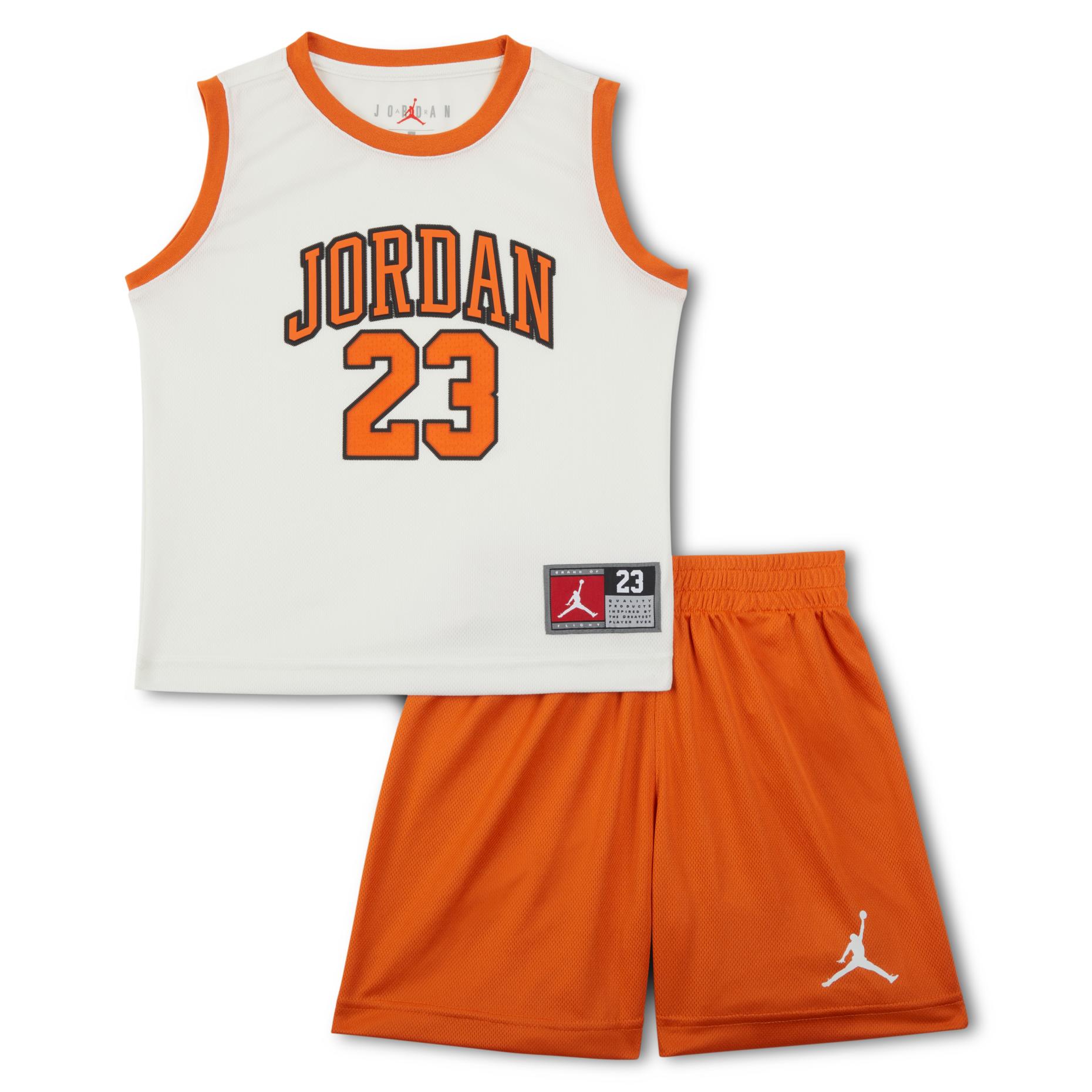 

New Jordan Casual Sportswear 23 Jersey 2 Piece Set Children Aged 3 7 Years Old HF2234-812 6