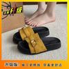 Fashion seaside beach sandals one-word drag 2025 new platform casual cool slippers women's summer wear