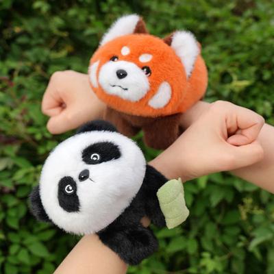 Hot Sale Cuddly Animal Slap Snap Wrap Wristband Bracelet Panda Raccoon Plush Hand Ring Wristband Kids Toys Creative Gift
