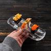 Sushi & Dessert Glass Plate - Rectangular INS Style for Home and Hotel Use