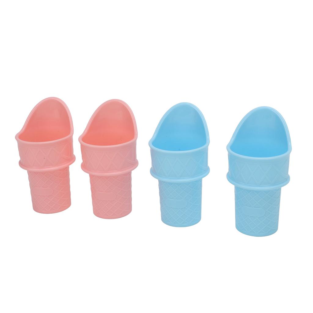 4pcs Ice Cream Cone Holder Reusable Sustainable Freezable Ice Cream Cup Spoon Snow Cone for Birthday