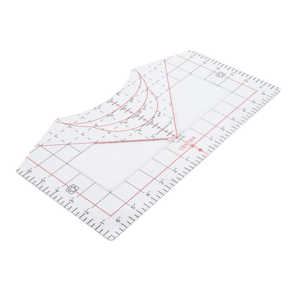 Transparent T-Shirt Ruler Neckline Alignment Garment Sewing Ruler Apparel Pattern Making
