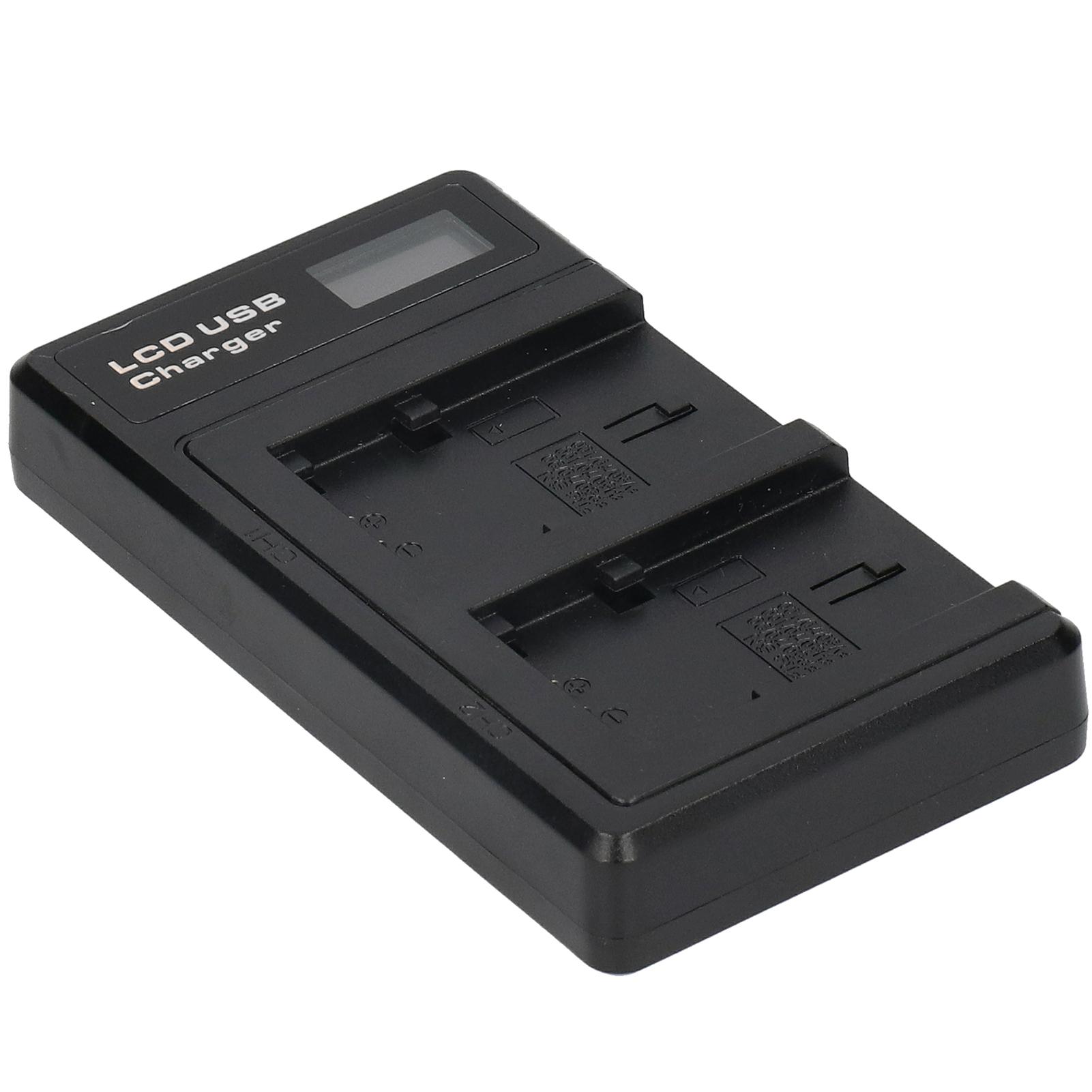 

Plastic Battery Charger with LCD Display Camera Battery Double Charging for NP‑FV100