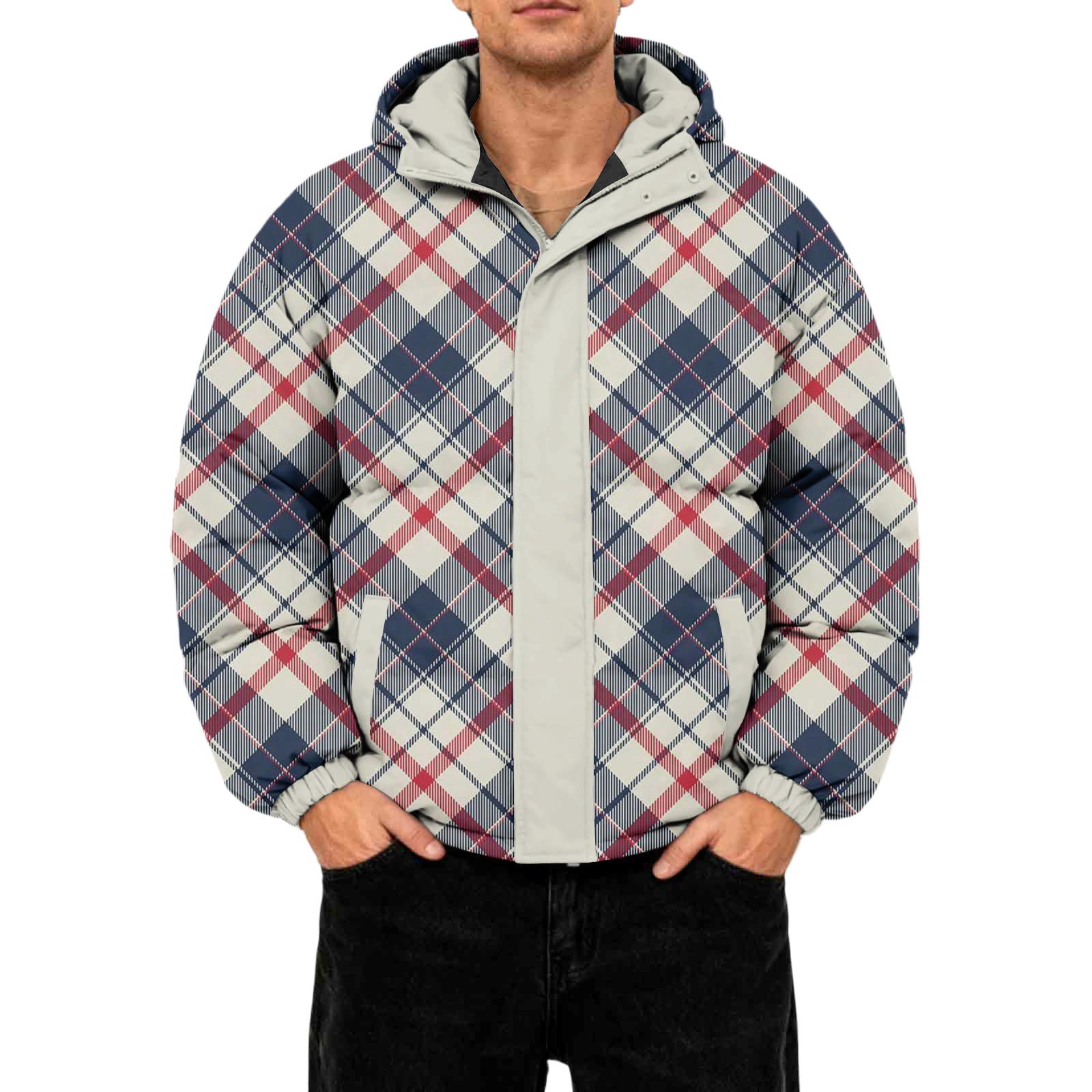 

Мужская повседневная пуховая куртка оверсайз с длинными рукавами и капюшоном M тёмно-синий