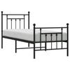 Metal Bed Frame with Headboard and Footboard Black 75 x 190 cm