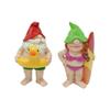 Male and Female Dwarf Surfing Statues, Garden Dwarf Ornaments, Courtyard Lawn Decoration Resin Handicrafts