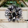 Halloween Skeleton Wreath Decoration Mesh Rose Head