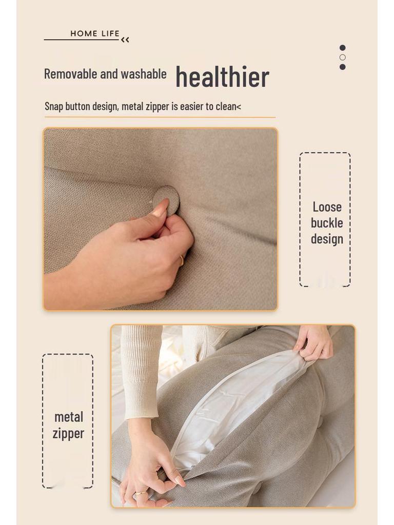 Soft Tatami Headboard Cushion: Removable, Washable, Lumbar Support & Anti-collision.