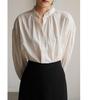 Early Autumn French Pleated Ruffle Stand Collar White Shirt for Women