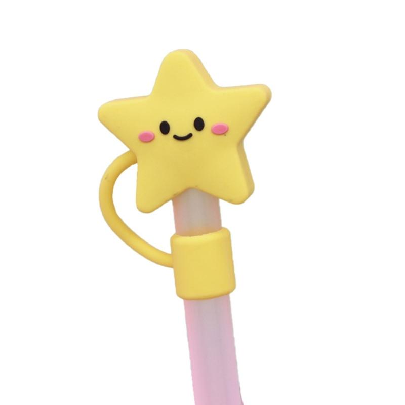 4/8 Stück Tiere Stern Silikon Strohhalm Abdeckungen Kappe Staubdicht Trinkhalm Kappe Stecker Tragbar Strohhalm Kappe Dekoration Langlebig