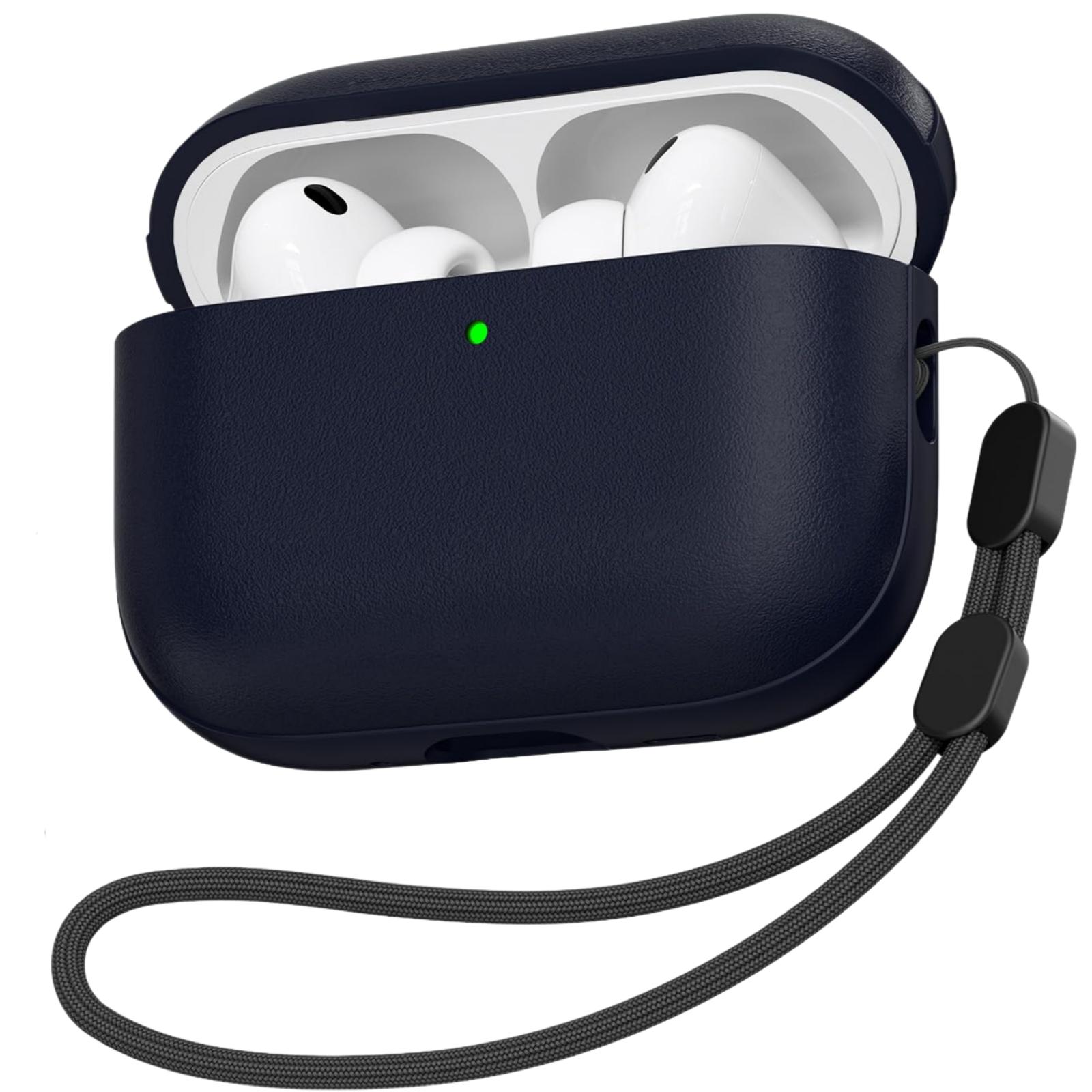 

Мягкий ТПУ чехол для Airpods Pro 3 Новый защитный противоударный чехол с текстурой кожи с ремешком и набором для чистки для Airpods Pro 3 For Airpods Pro 3 синий