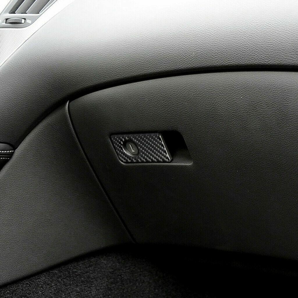 Carbon Fiber Car Storage Box Handle Cover Trim Fit For Infiniti Q50 Q60 2014-19