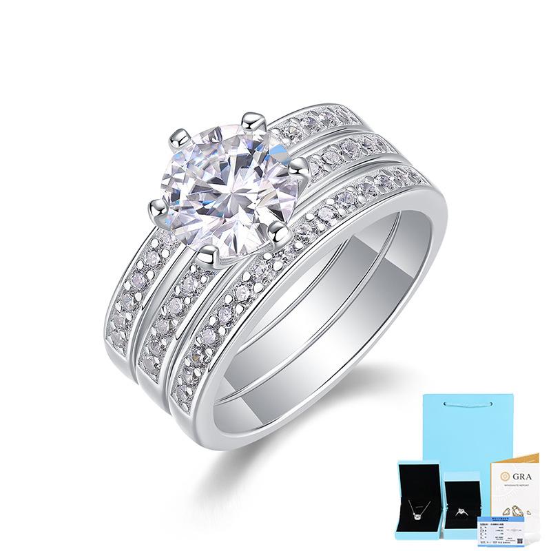 New Product Stacking Ring Children Do Not Fade, Light Luxury High Sense Versatile S925 Silver Moissanite Ring