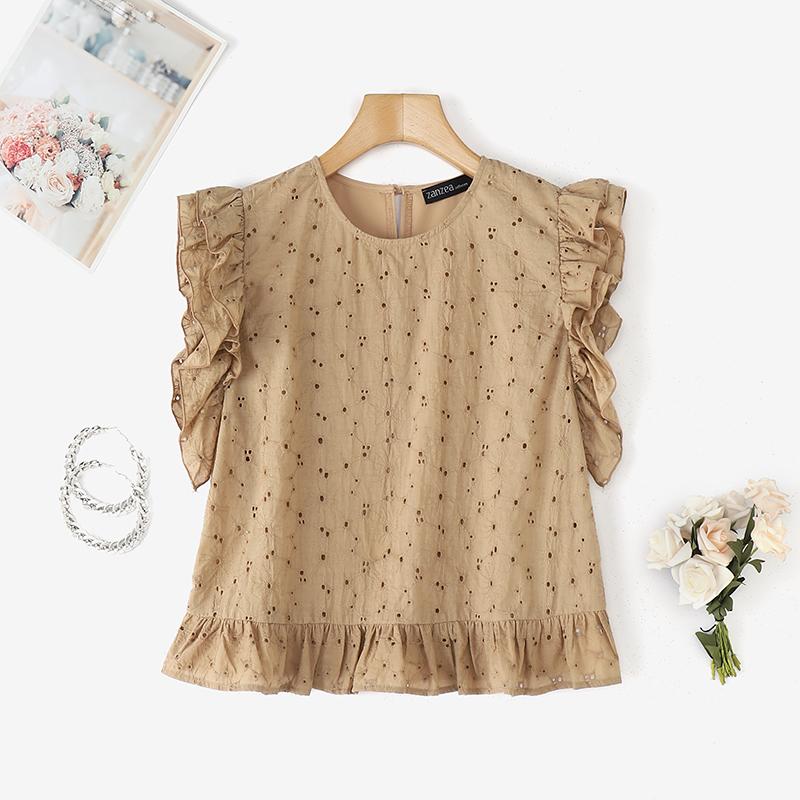 

ZANZEA Womens Casual Patchwork Lace Crochet Summer Sleeveless Tank Tops S хаки