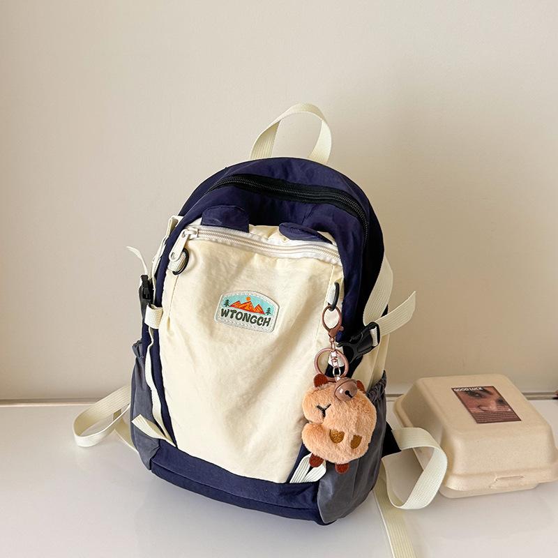 Korean Contrasting Color Children's Backpack New Outdoor Small Fresh Cartoon Dopamine Kindergarten Schoolbag Backpack