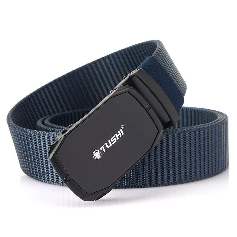 3.5CM Men's Business Casual Nylon Automatic Buckle Belt Knitted Outdoor