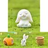 Adorable Rabbit Eat Carrot Diy Resin Figurine Perfect For Lifelike Micro Craft Decor