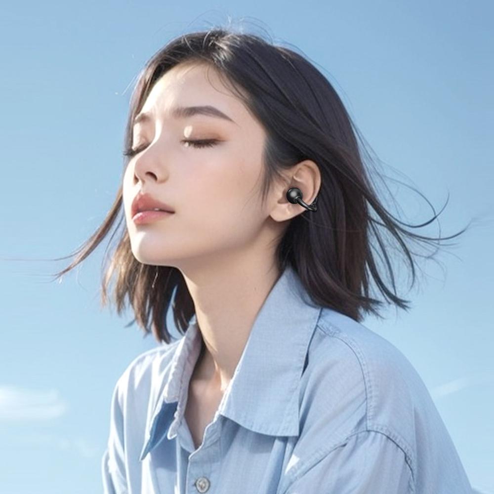 Wireless Bluetooth 5.4 Earphones Ear Clip On Headphones Waterproof Sport Headsets Noise Reduction HiFi Stereo Earbuds for Smart Phones