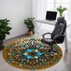 1 Stück Mandala, OrnamentStuhlteppich für Büro, Innenbereich Rutschfester Waschbarer Polyesterfaserteppich, Matte Für Büro, Maschinenwaschbar