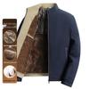 Herren Schwarz-Gold Baumwollgepolsterte Jacke mit Stehkragen und Samt-Graphen-Futter