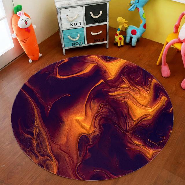 Marble Geometric Round Carpet Living Room Office Chair Computer Table Mat Home Anti -Fouling Decoration Bedroom Coffee Table Mat