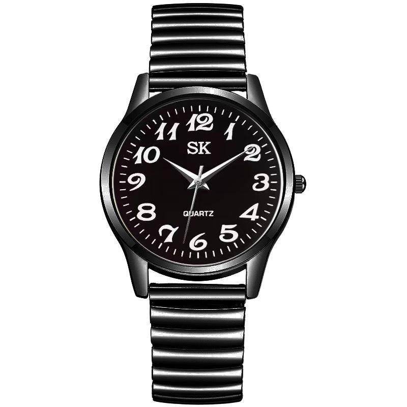Elastic Stainless Steel Wristwatch Quartz Lovers Watch Analog Watches Ornaments