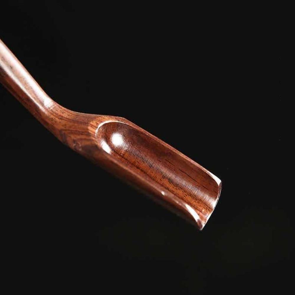Delicate N1N Ebony Wood Bamboo Natural Handmade Tea Scoop Kitchen Supplies Teaware Teaspoon