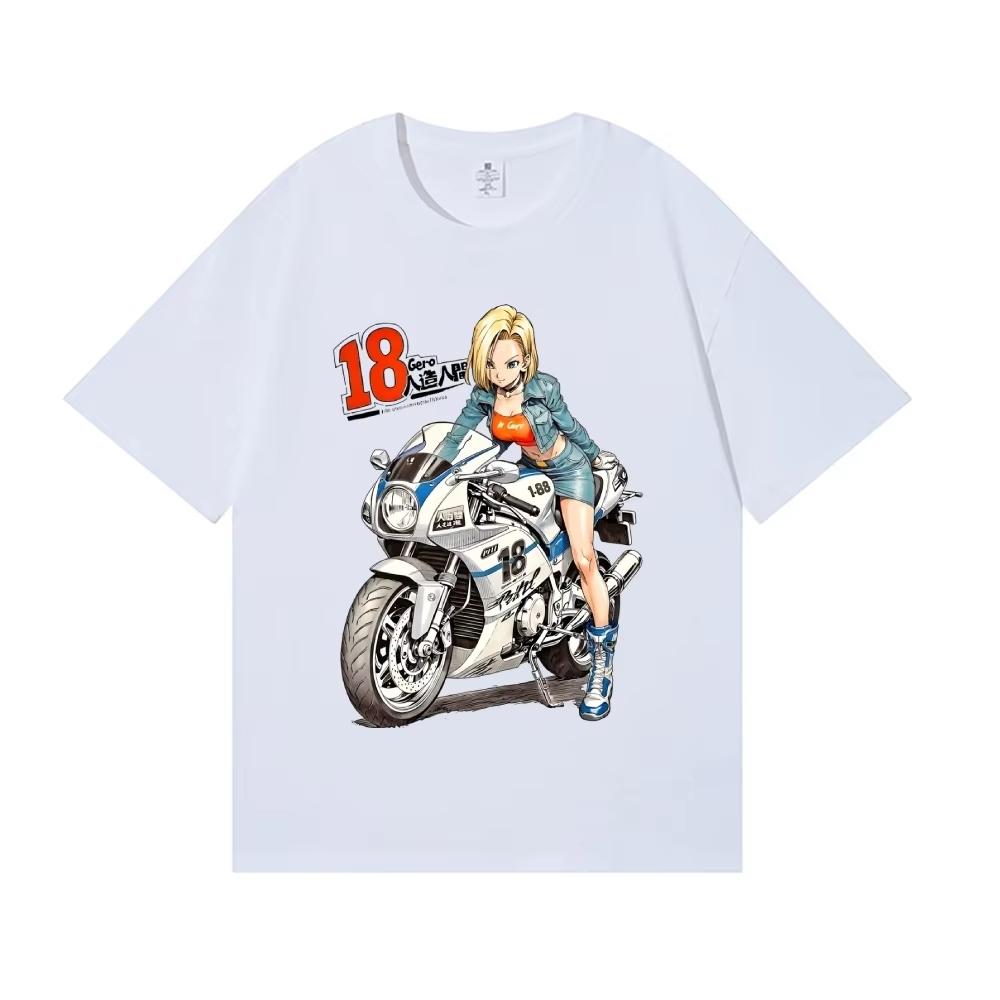 Dragon Ball Android 18 Japanese Style T-Shirt, Classic High Quality Streetwear, Men's Clothing, Women's Clothing, New Summer