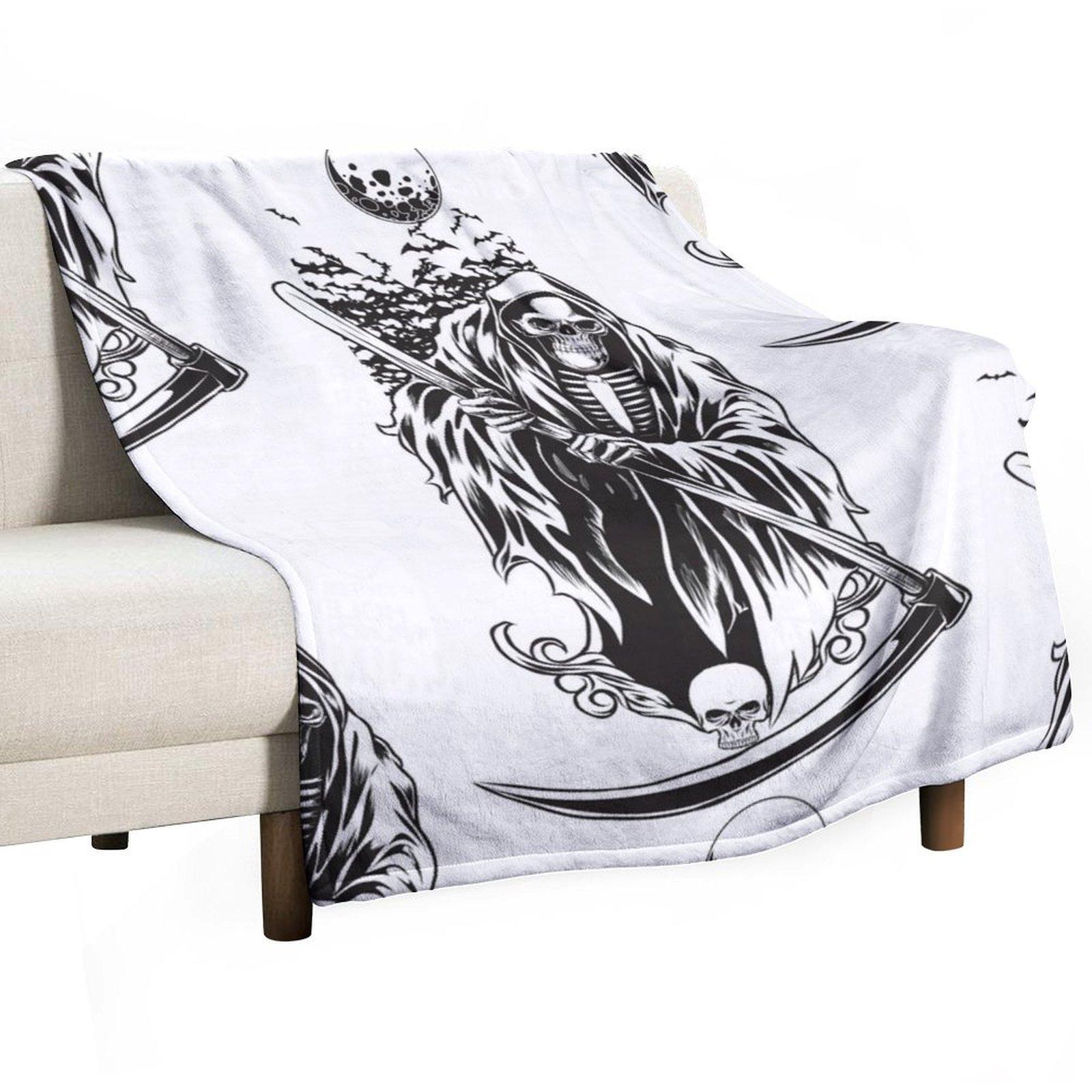 

Grim Reaper Night Throw Blanket valentine gift ideas Sofa Soft Beds Softest Blankets 30x40in