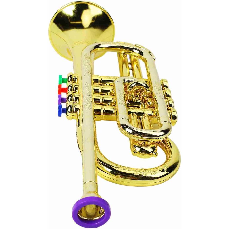 Kids Trumpet Toy, Color Coding, Educational Trumpet Toy for Children, Coordination Training, 4 Colorful Keys, Musical for Playing