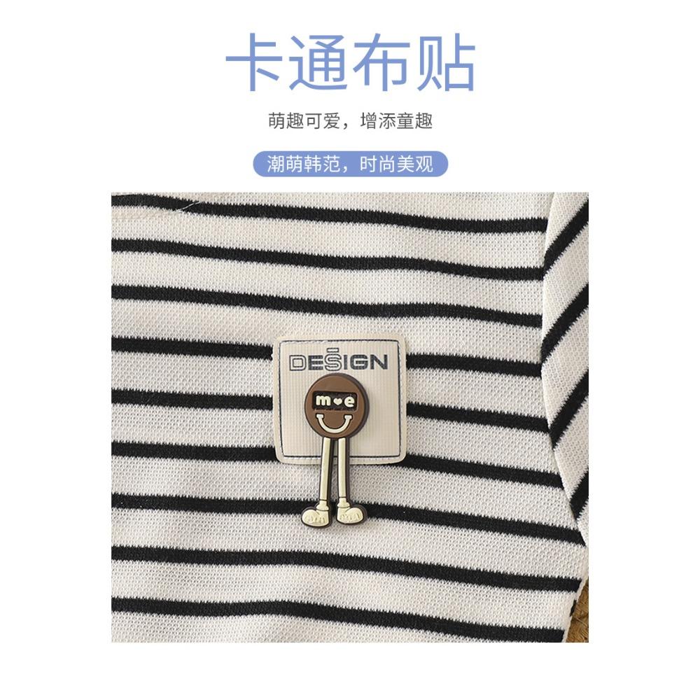 New Striped Pullover Sweatshirt for Children's Spring and Autumn with Long Sleeves and a Top Made of Cedar for Boys